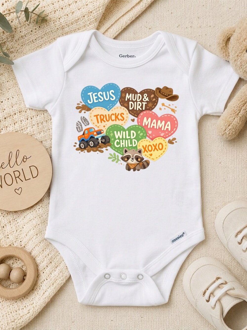 Candy Hearts Valentines Baby Boy Valentine Gift ONESIE®